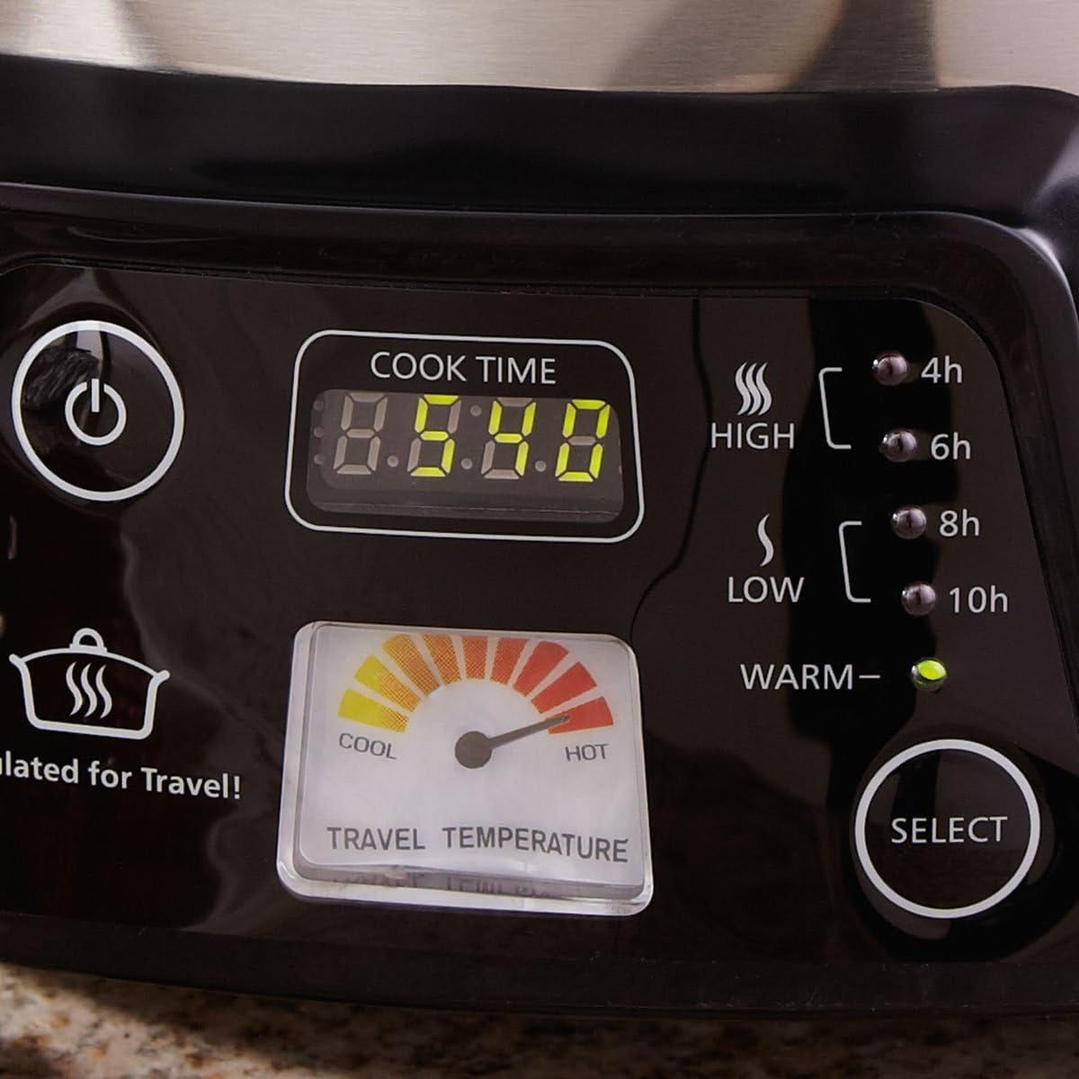 6 Quart Cook & Carry Programmable Slow Cooker with Digital Timer Stainless Steel (CPSCVC60LL-S) Pack of 1