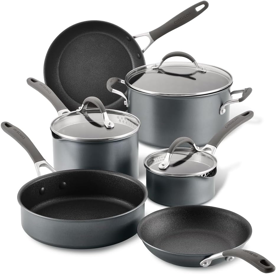 A1 Series with Scratchdefense Technology Nonstick Induction Cookware/Pots and Pans Set, 9 Piece, Graphite