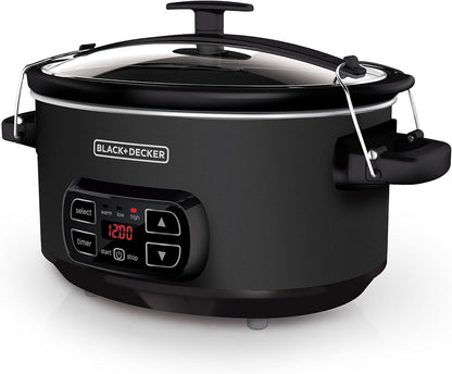 7-Quart Slow Cooker, SCD4007, Chalkboard Exterior, Locking Lid, 3 Heat Settings, Removable Stoneware Crock