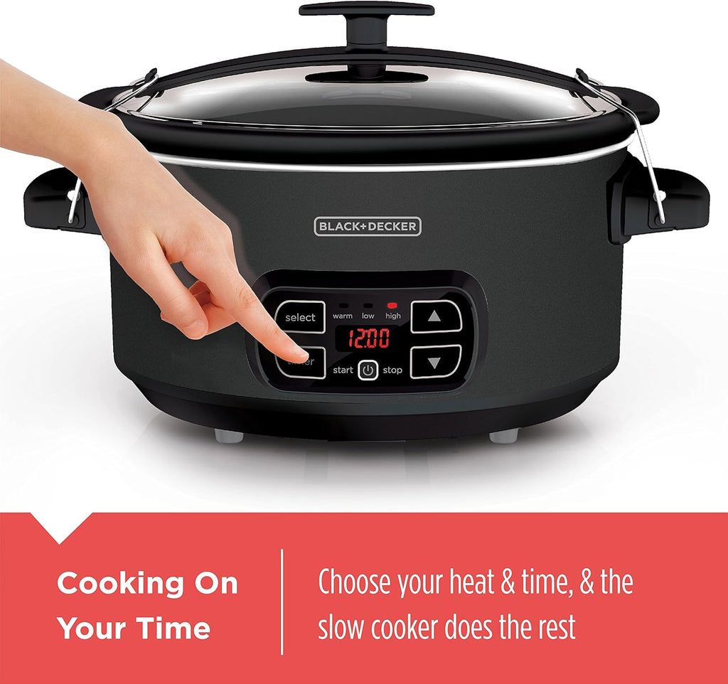 7-Quart Slow Cooker, SCD4007, Chalkboard Exterior, Locking Lid, 3 Heat Settings, Removable Stoneware Crock