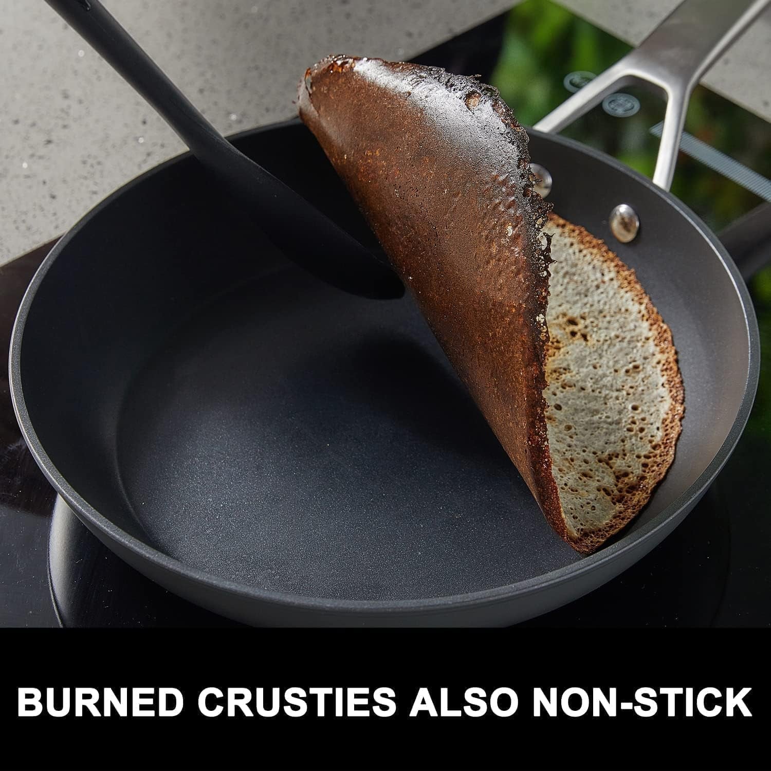 10 Inch Frying Pan Nonstick with Lid, Induction Fry Pan with Lid, Titanium and Diamond Non Stick Coating from USA, for Induction, Ceramic and Gas Cooktops, Oven Safe 10 Inch Skillet Nonstick