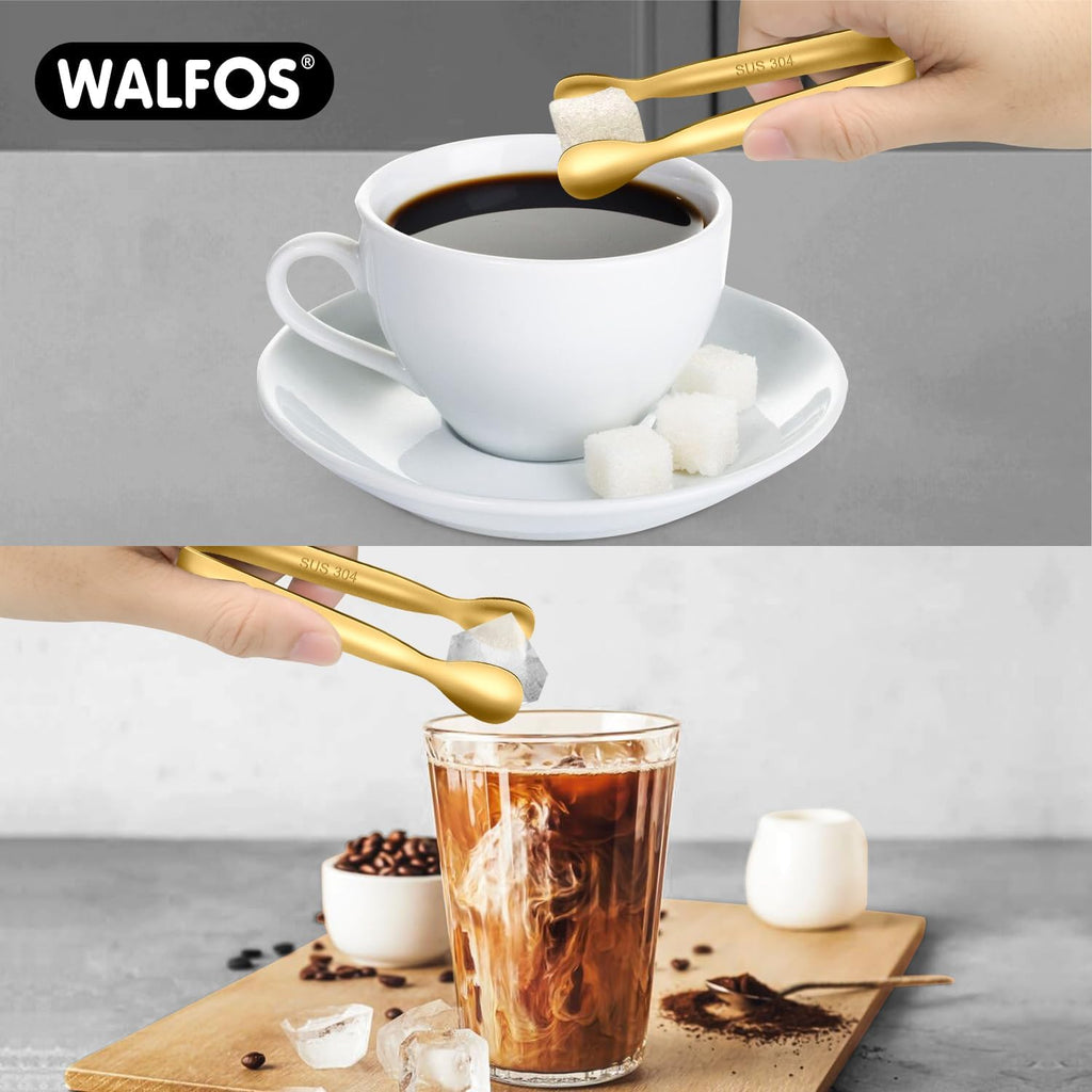 Elegant Gold Mini Tongs for Serving - Food Grade Stainless Steel 4" Set of 12 for Appetizers, Desserts, Tea Parties & Catering