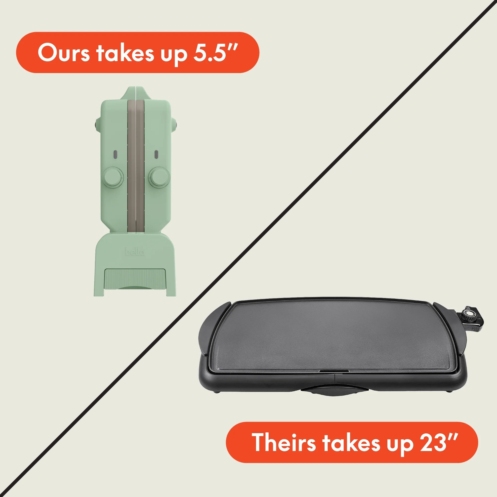 Fold & Store Dual Temp Griddle, Seaglass