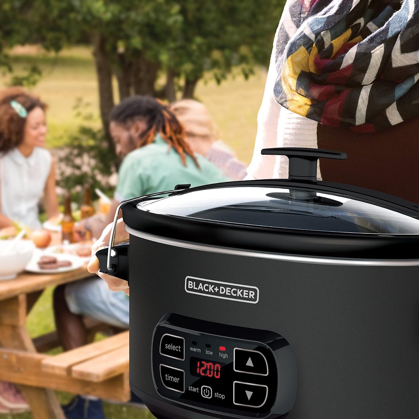 7-Quart Slow Cooker, SCD4007, Chalkboard Exterior, Locking Lid, 3 Heat Settings, Removable Stoneware Crock