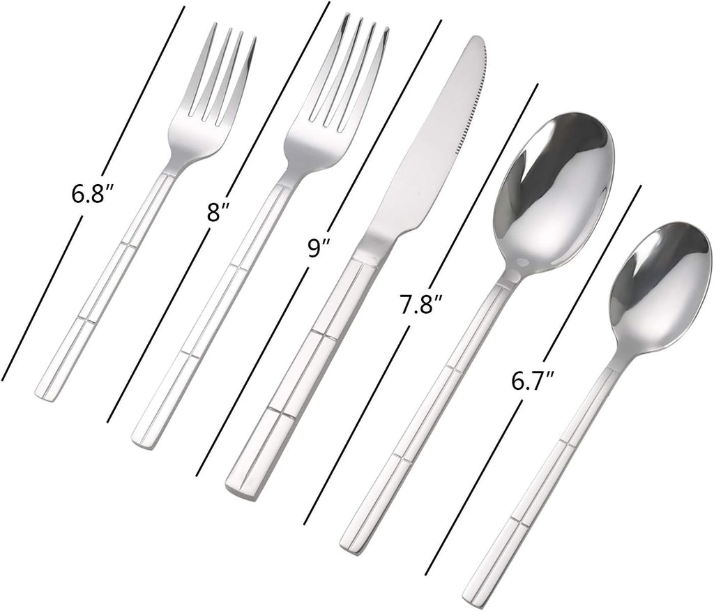 Elegant 40-Piece Stainless Steel Cutlery Set - Complete Flatware Service for 8