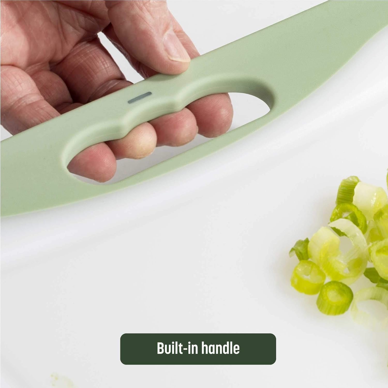 Premium 3-Piece Sage Cutting Board Set - Non-Slip Edges, Easy Grip Handles, BPA-Free, Non-Porous & Dishwasher Safe