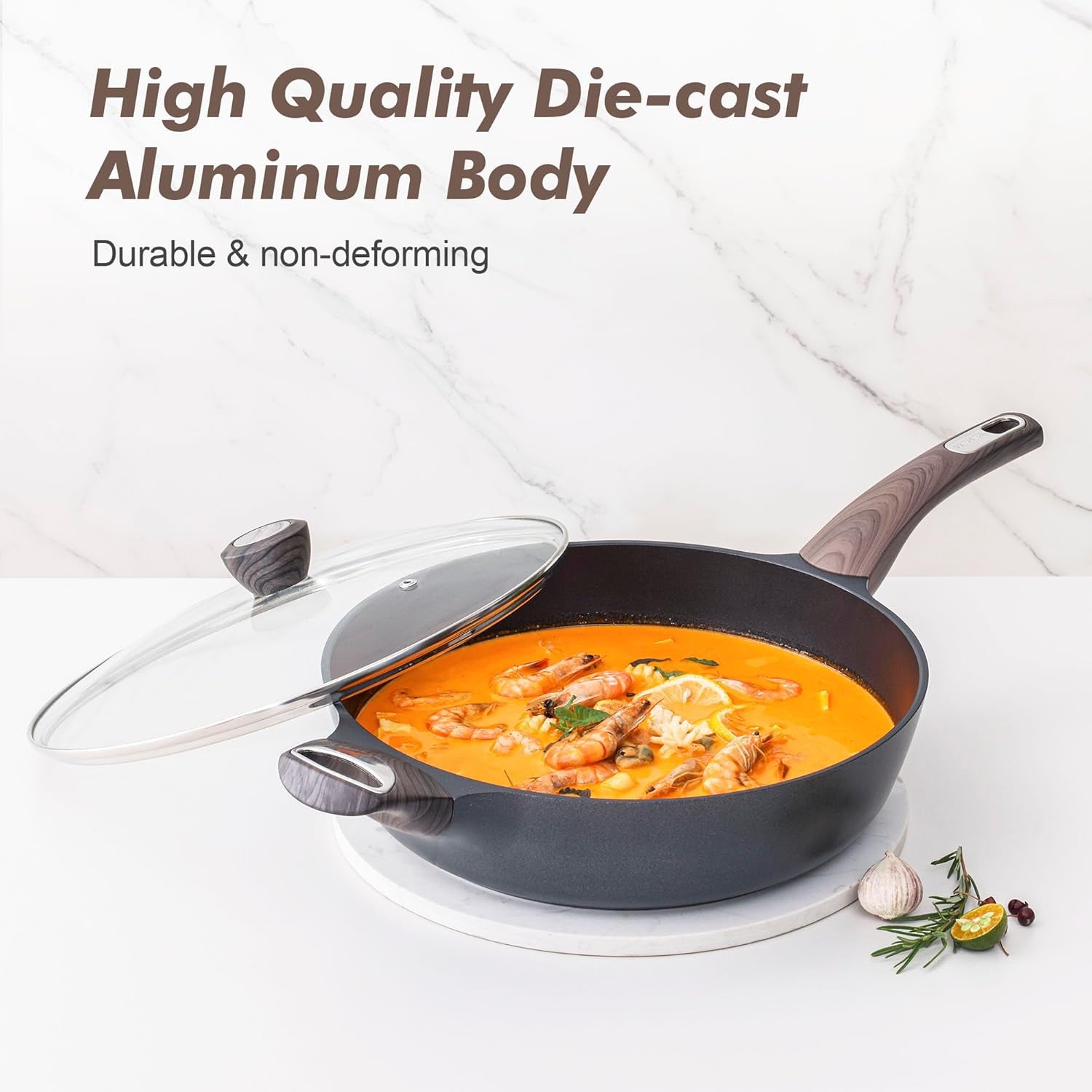 Pots and Pans Set Non Stick, Non Toxic Healthy Induction Cookware Sets, 26 Pcs Nonstick Kitchen Cooking Set, W/Frying Pans Set, Saucepans Set, Stockpots Set, PFOA PFOS Free, Black