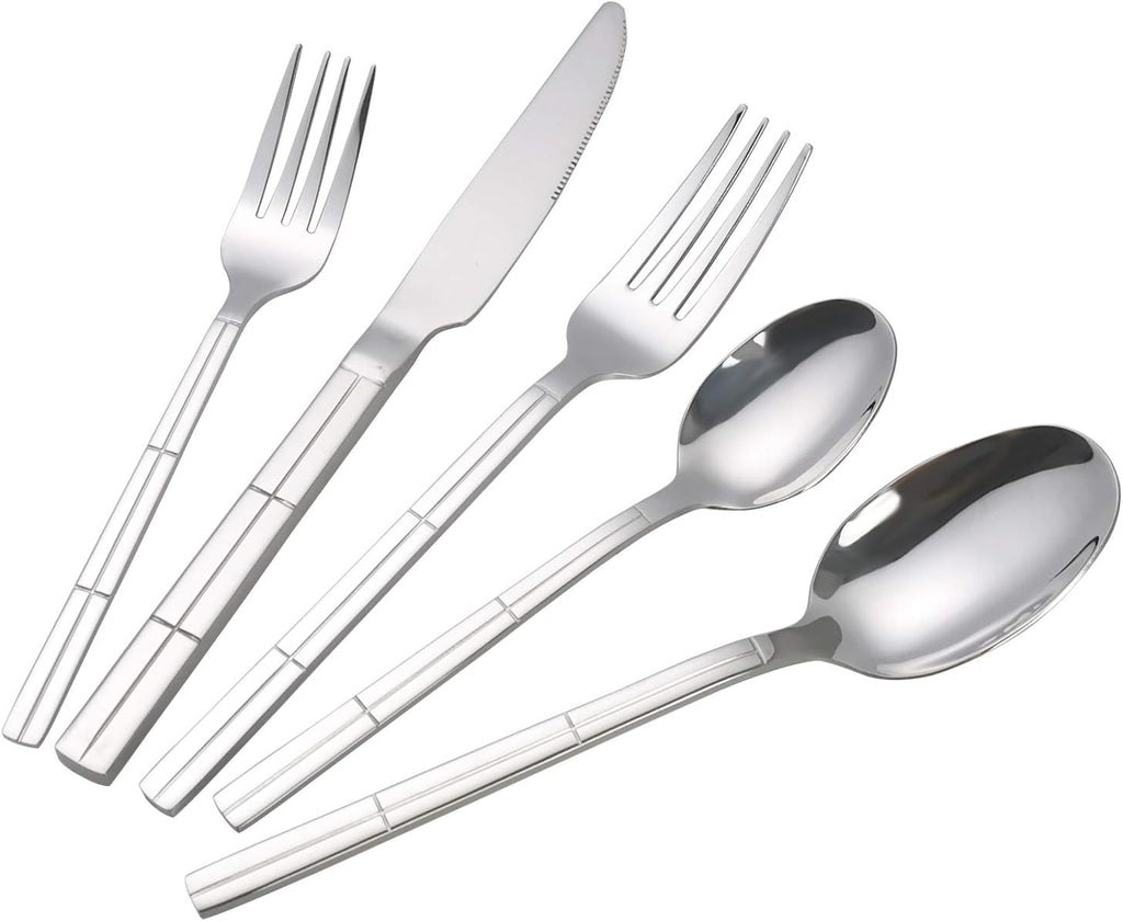 Elegant 40-Piece Stainless Steel Cutlery Set - Complete Flatware Service for 8