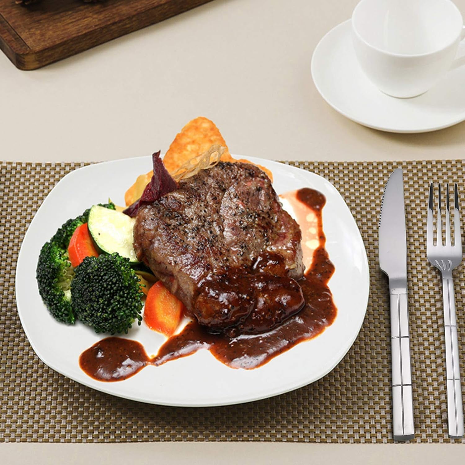 Elegant 40-Piece Stainless Steel Cutlery Set - Complete Flatware Service for 8