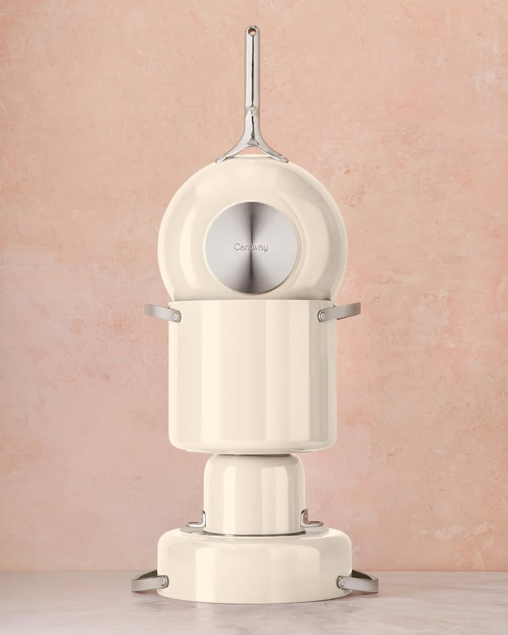 Cookware+ Collection - Specialty Cookware Set - Petite Cooker, Stir Fry Pan, Rondeau, & Stock Pot - 3 Lids & Storage Organizer Included - Navy