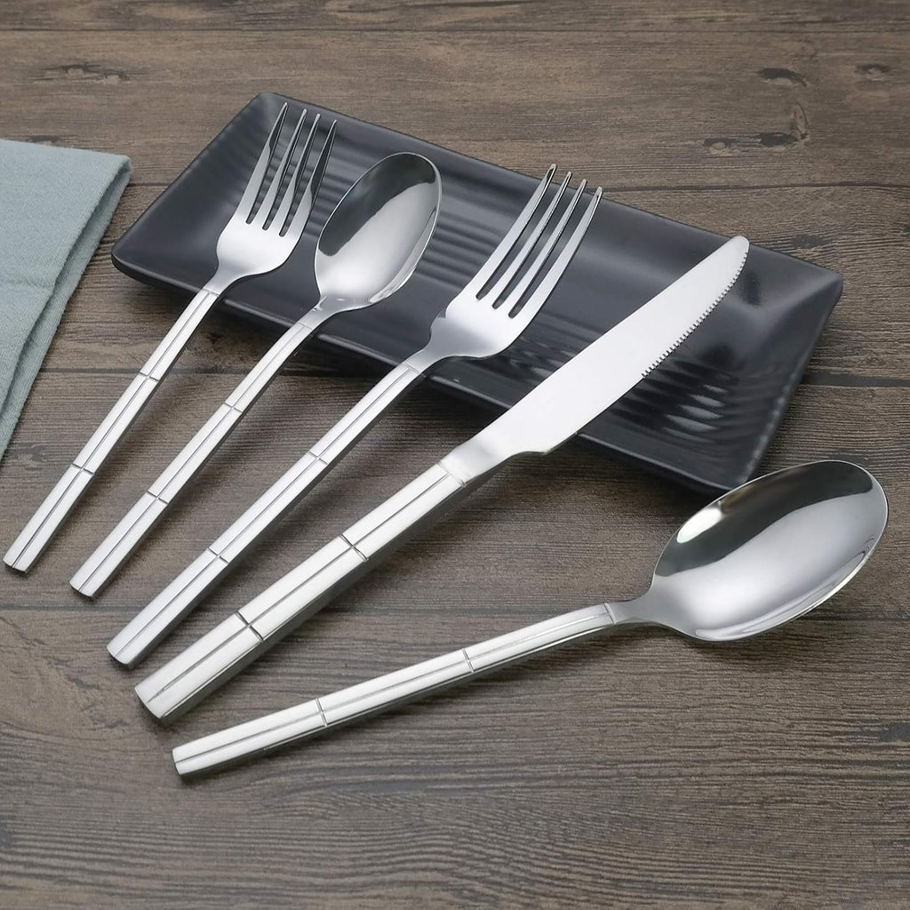 Elegant 40-Piece Stainless Steel Cutlery Set - Complete Flatware Service for 8