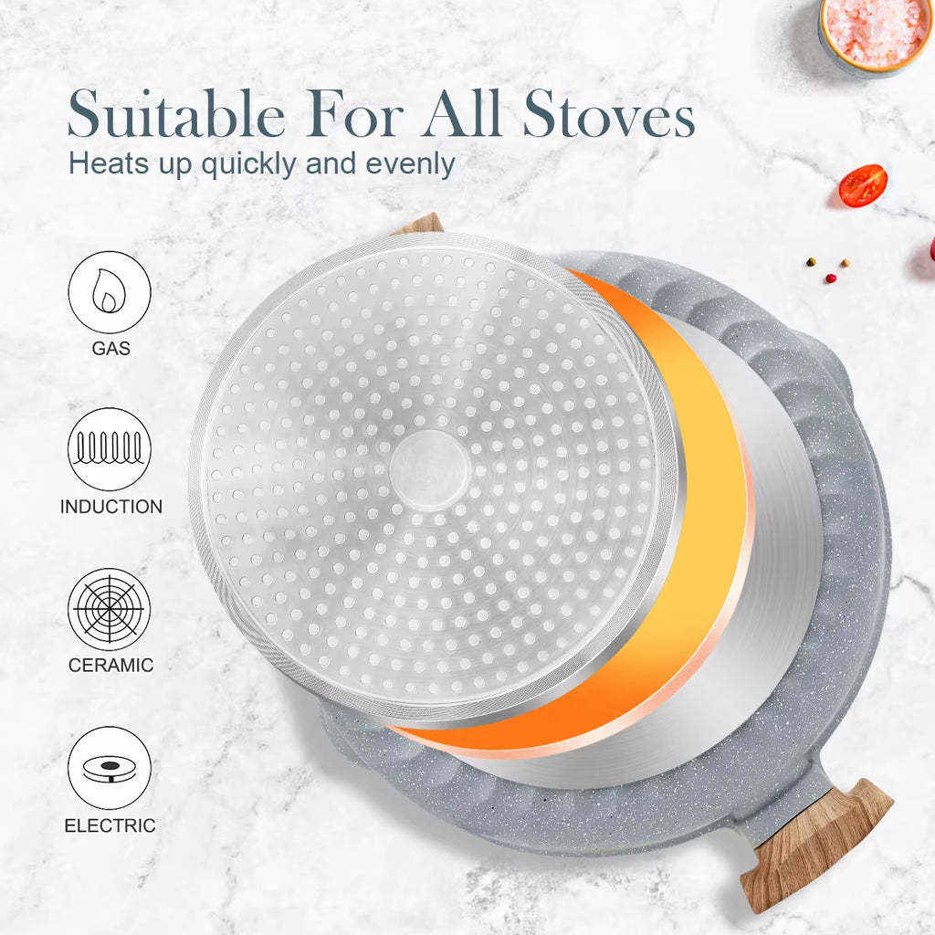 Customizable New Multi-Functional Fry Pans Cast Aluminum Saute Pan Large Size 32 Cm Nonstick Ceramic Frying Pan