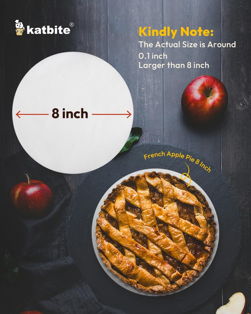 8 Inch Parchment Paper Rounds - 400 Pieces for Baking, Freezing, and Wrapping - Perfect for Cakes, Burgers, and Tortillas (2 Packs of 200)