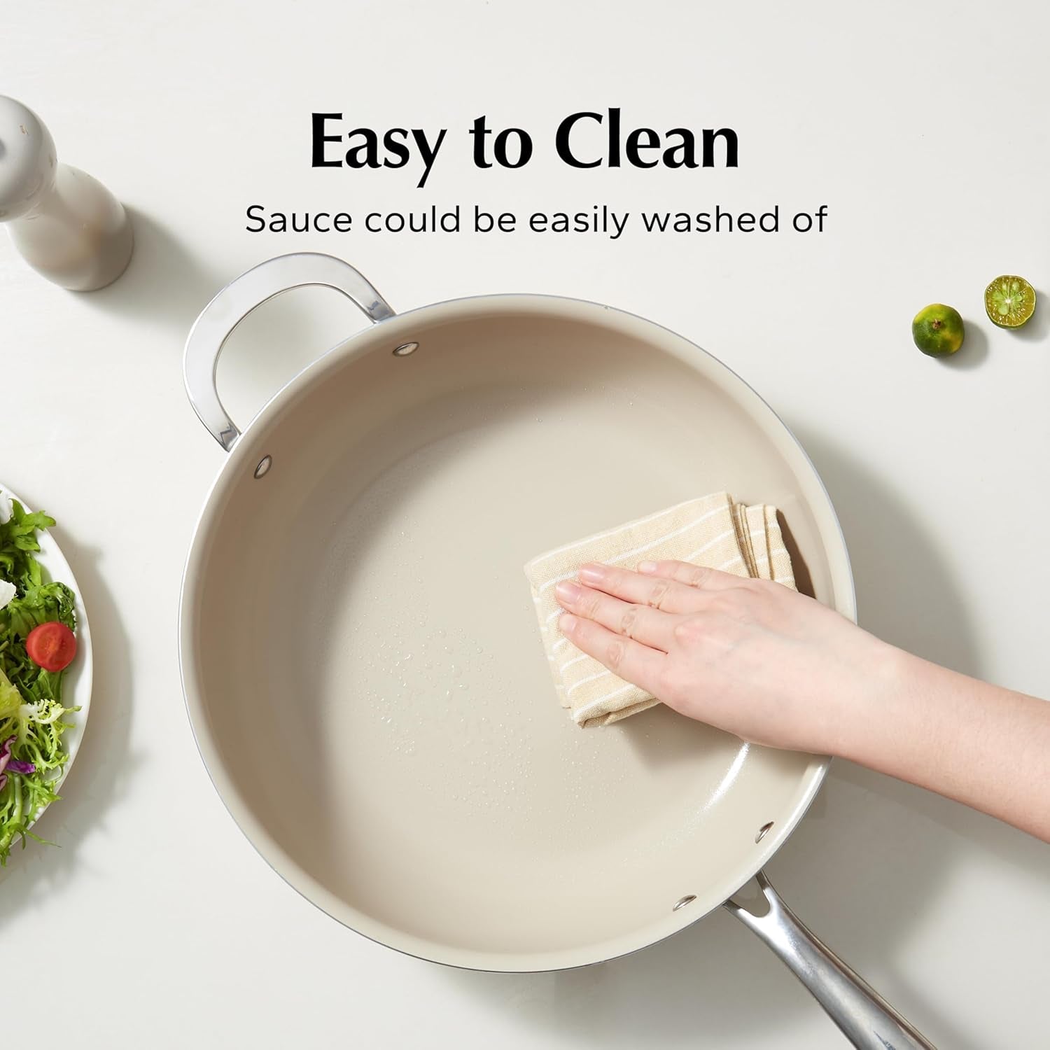 Ceramic Nonstick Cookware Set,14Pcs Pots and Pans Set Non Stick,Induction Cookware with Stainless Steel Handle,Non Toxic Kitchen Cooking Set,Dishwasher & Oven Safe,Pfas PFOA & PTFE Free（Blue）