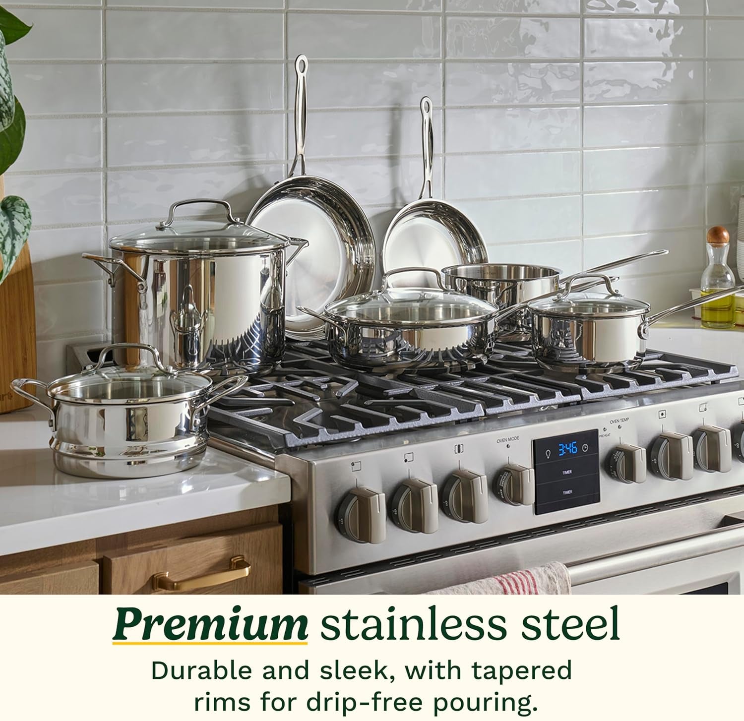 77-11G Stainless Steel 11-Piece Set Chef'S-Classic-Stainless-Cookware-Collection