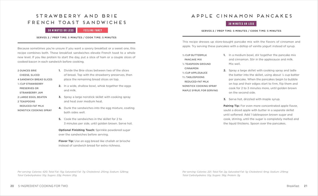 5-Ingredient Cooking for Two: 100+ Recipes Portioned for Pairs