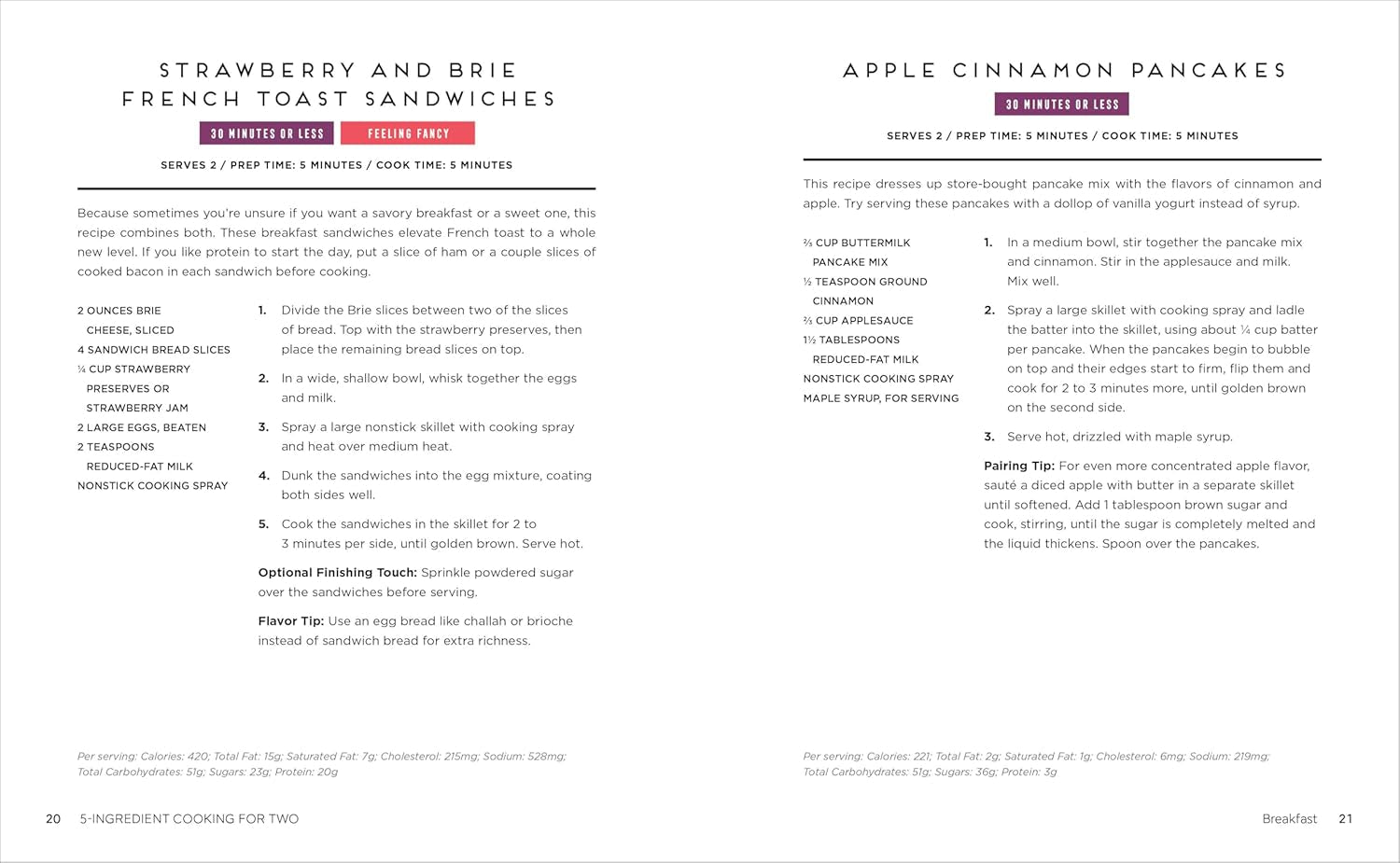 5-Ingredient Cooking for Two: 100+ Recipes Portioned for Pairs