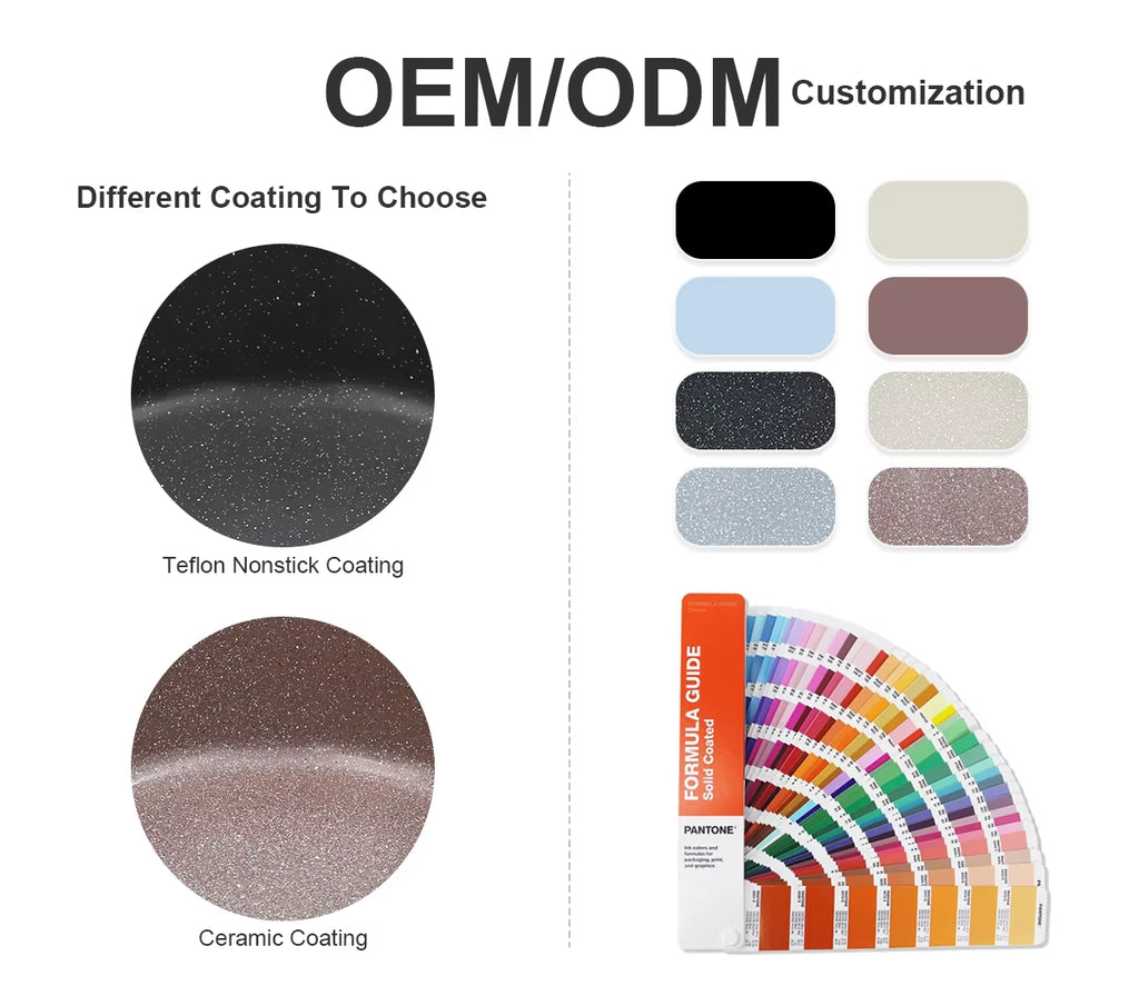 Customizable New Multi-Functional Fry Pans Cast Aluminum Saute Pan Large Size 32 Cm Nonstick Ceramic Frying Pan