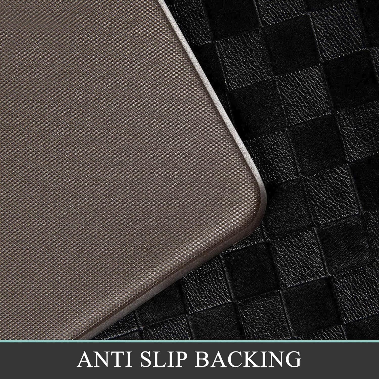 anti Fatigue Kitchen Mat Set of 2 Non Slip Kitchen Rug Runner Cushioned Kitchen Floor Mats 17"X47"+17"X30" Comfort Standing Mat Waterproof Kitchen Carpet