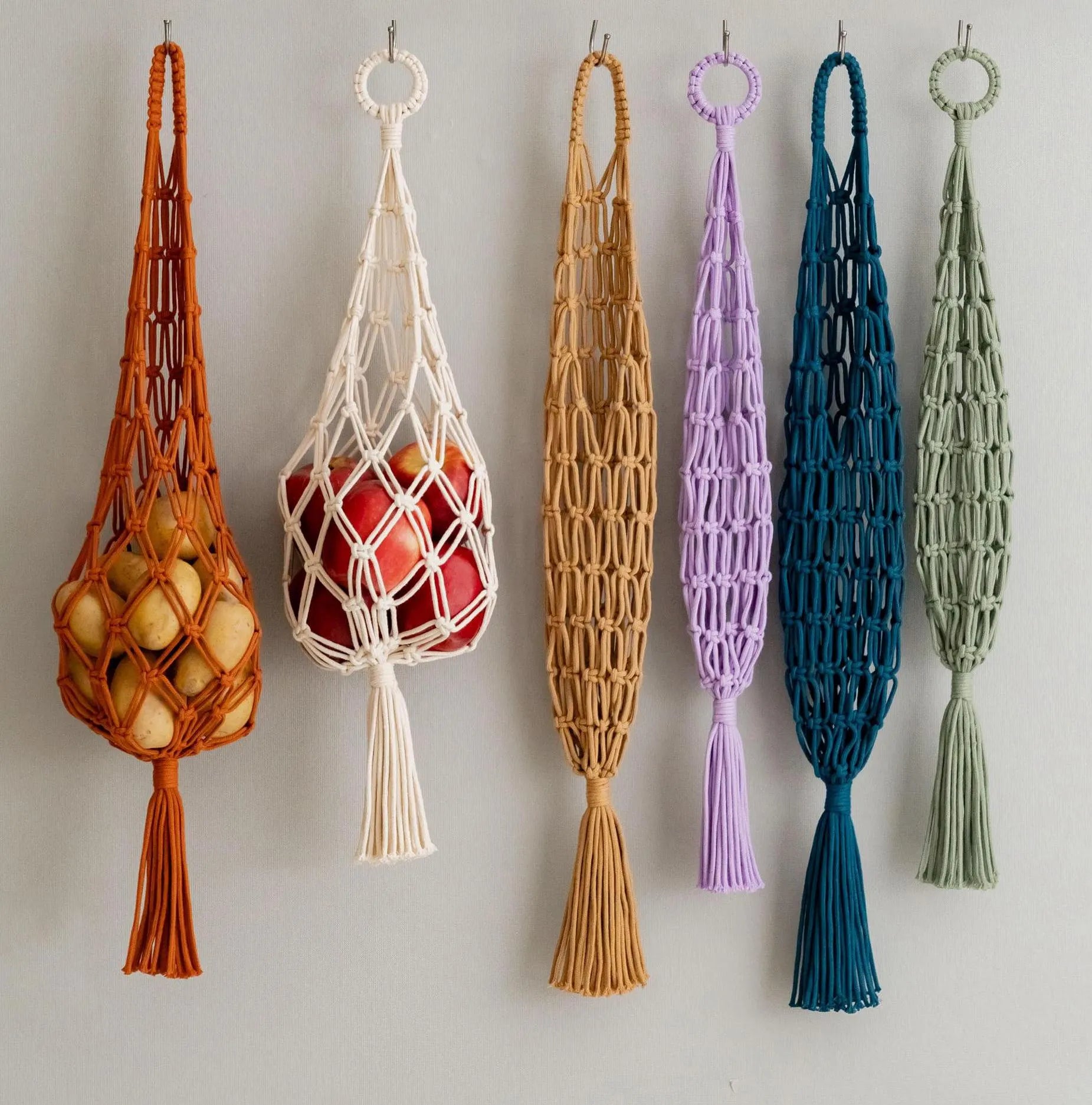Macrame Fruit Hanger for Kitchen Storage and Decor I17