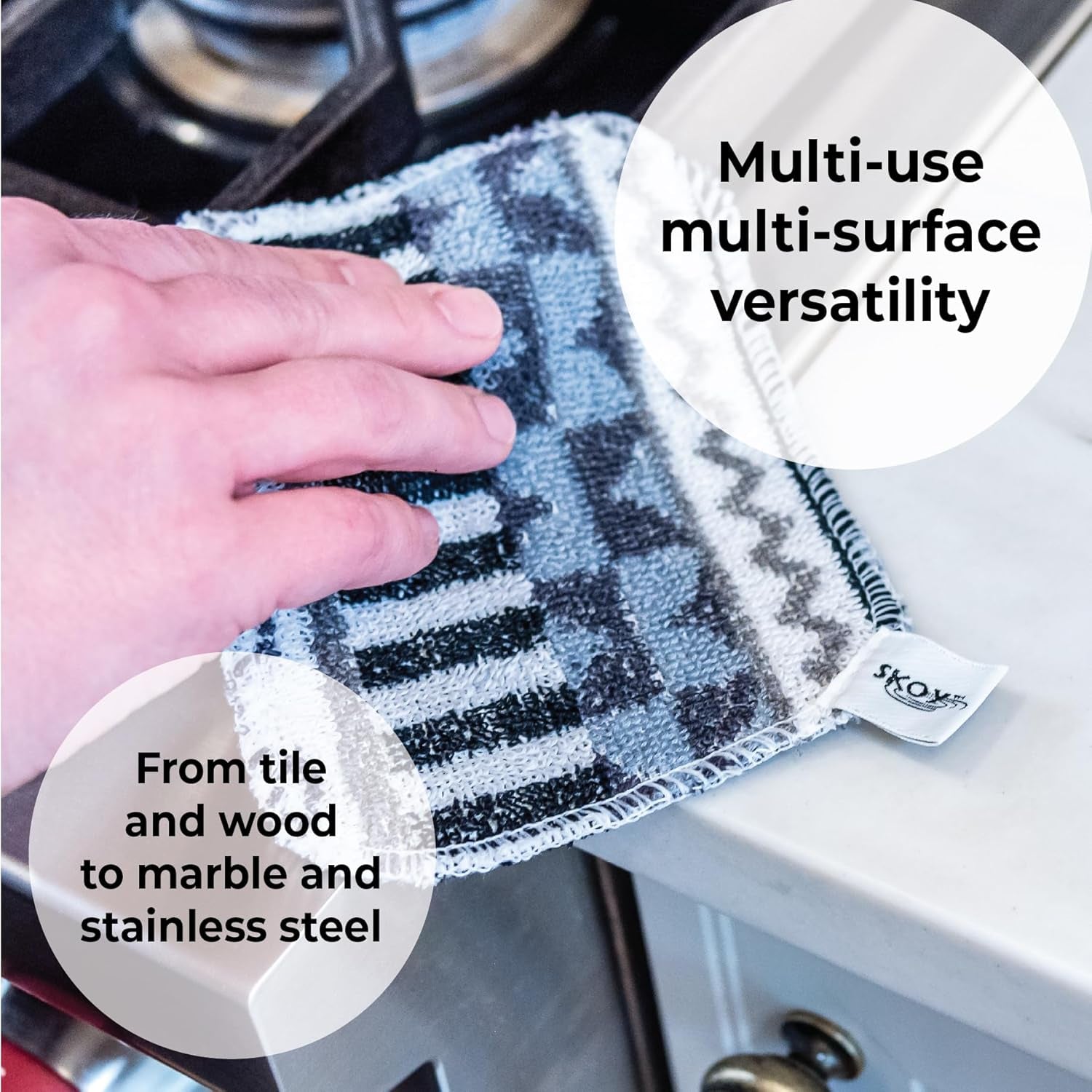 Scrub, 4-Pack Reusable, Non-Scratching Dish Scrubber for Kitchen and Household Cleaning, Planet-Friendly, Dishwasher Safe Soft Scrub, Assorted Colors and Designs