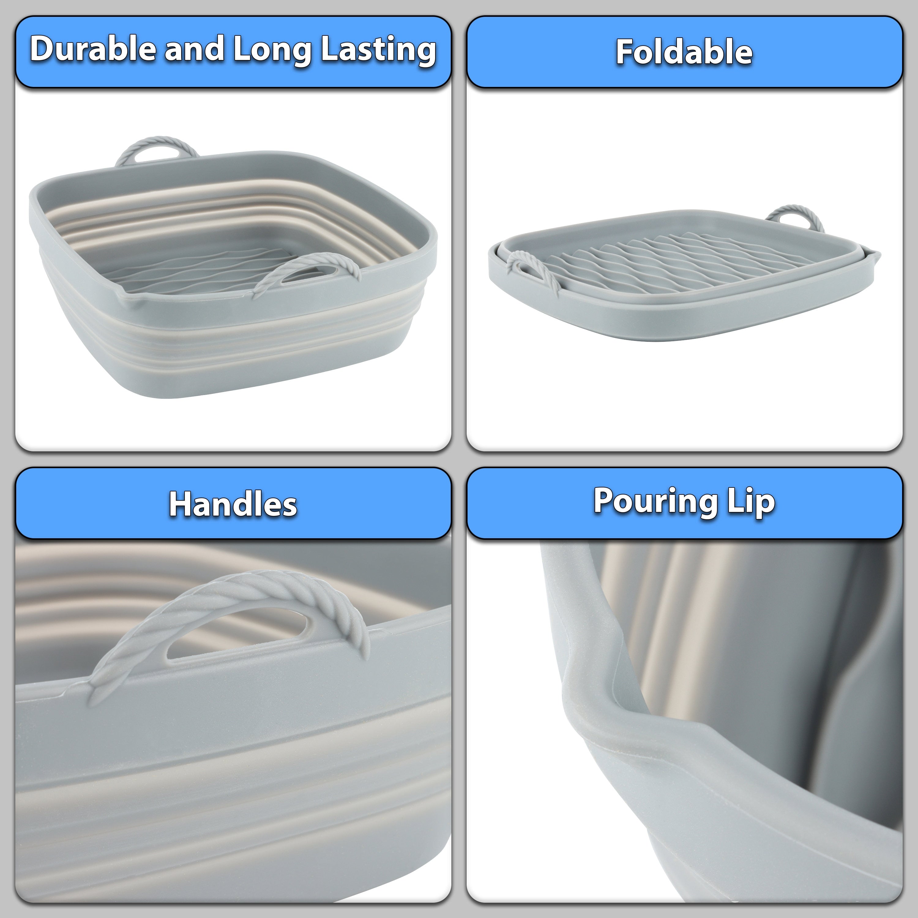 Air Fryer Liners, 8 Inch Reusable Silicone Square Liners for Basket Size 6.5 QT and Above.