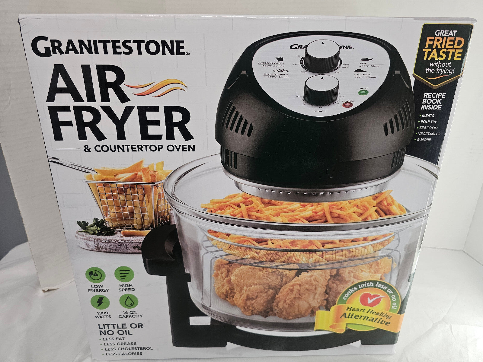 Experience Healthy Cooking with the Big Boss 16 Qt. Air Fryer and Countertop Oven in Sleek Black - Brand New!